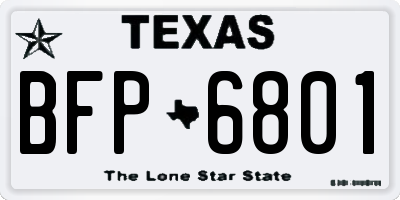 TX license plate BFP6801