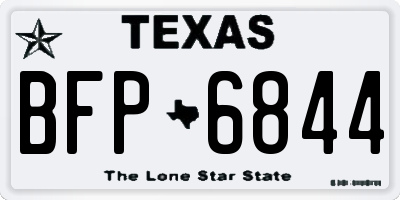 TX license plate BFP6844