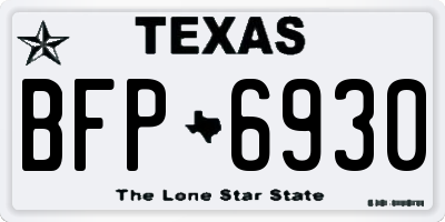 TX license plate BFP6930