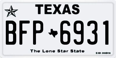 TX license plate BFP6931