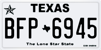 TX license plate BFP6945