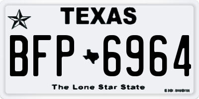 TX license plate BFP6964