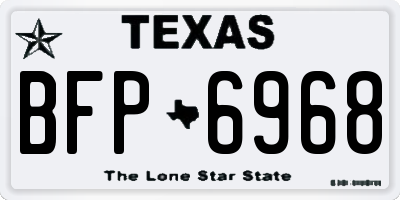 TX license plate BFP6968