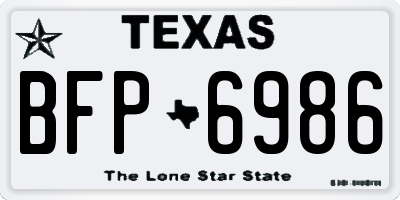 TX license plate BFP6986