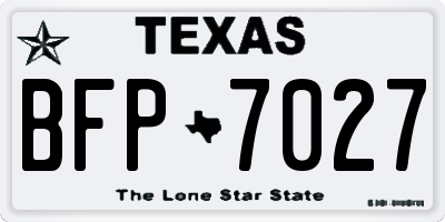 TX license plate BFP7027