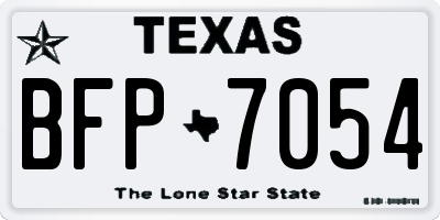TX license plate BFP7054