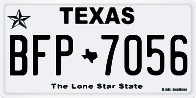 TX license plate BFP7056