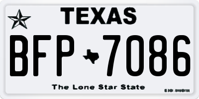 TX license plate BFP7086