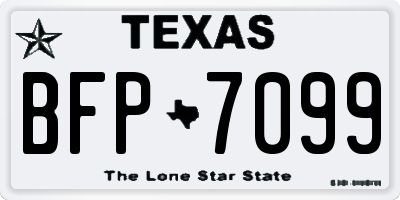 TX license plate BFP7099