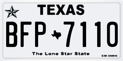 TX license plate BFP7110