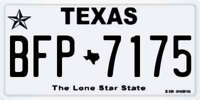 TX license plate BFP7175