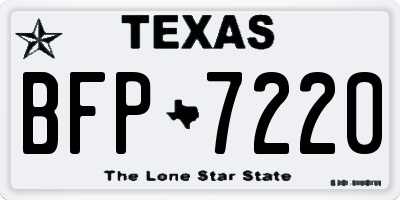 TX license plate BFP7220