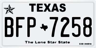 TX license plate BFP7258