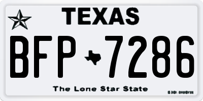 TX license plate BFP7286