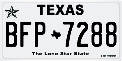 TX license plate BFP7288