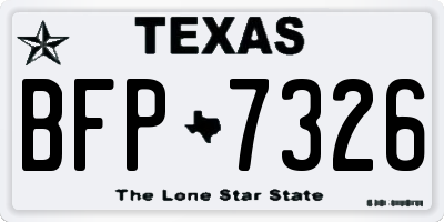 TX license plate BFP7326