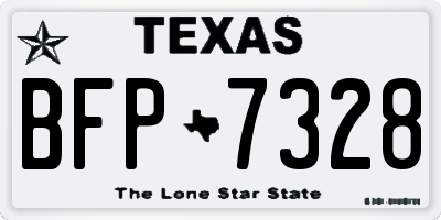 TX license plate BFP7328