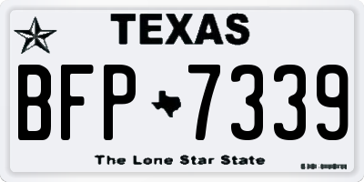 TX license plate BFP7339