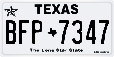 TX license plate BFP7347