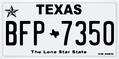 TX license plate BFP7350