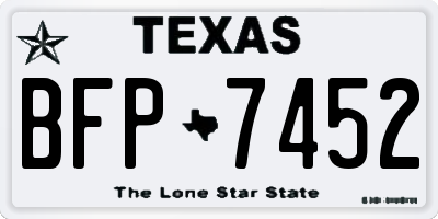 TX license plate BFP7452