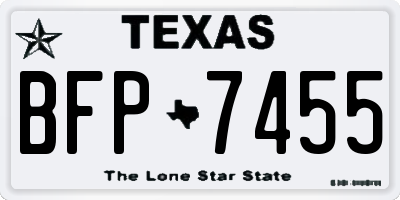 TX license plate BFP7455