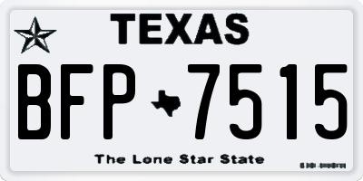 TX license plate BFP7515