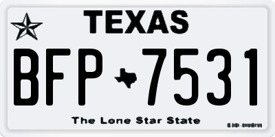 TX license plate BFP7531