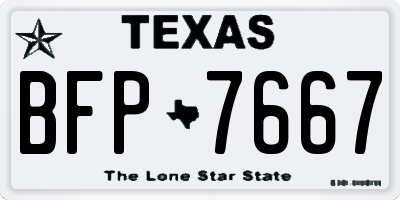 TX license plate BFP7667