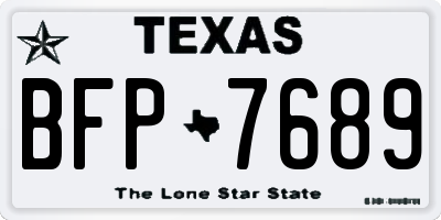 TX license plate BFP7689