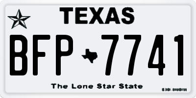 TX license plate BFP7741
