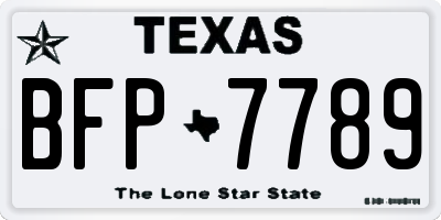 TX license plate BFP7789