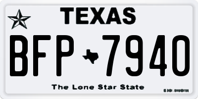 TX license plate BFP7940