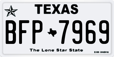 TX license plate BFP7969