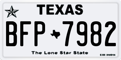 TX license plate BFP7982