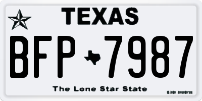 TX license plate BFP7987