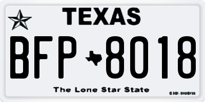 TX license plate BFP8018