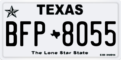 TX license plate BFP8055