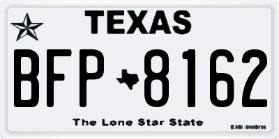 TX license plate BFP8162