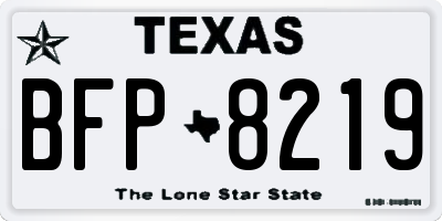TX license plate BFP8219