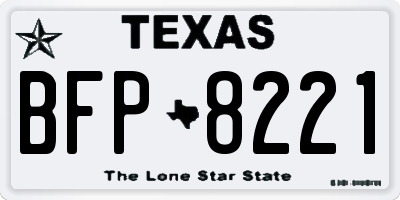 TX license plate BFP8221