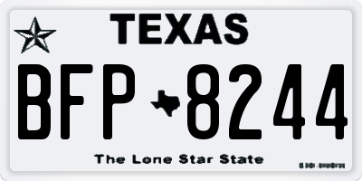 TX license plate BFP8244