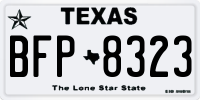 TX license plate BFP8323
