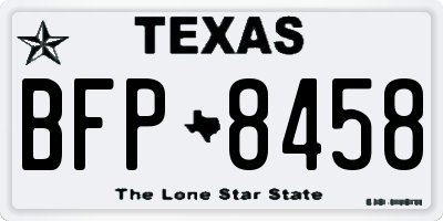 TX license plate BFP8458