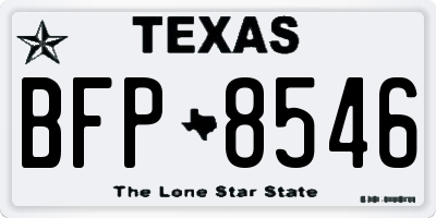 TX license plate BFP8546