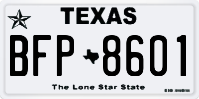 TX license plate BFP8601