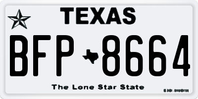 TX license plate BFP8664