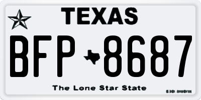 TX license plate BFP8687