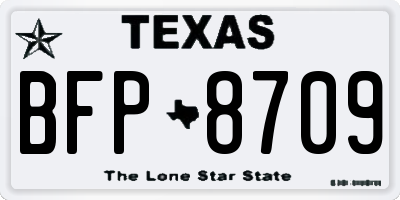 TX license plate BFP8709