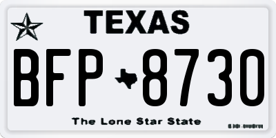 TX license plate BFP8730